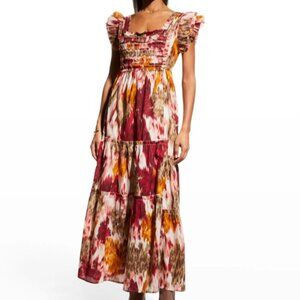 Love the Label Tierd Frill Maxi Dress - NWT - Size Small - Savannah Burgundy